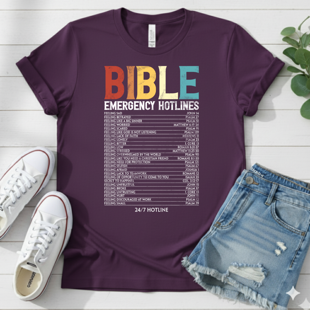 BIBLE EMERGENCY HOTLINES T-SHIRT