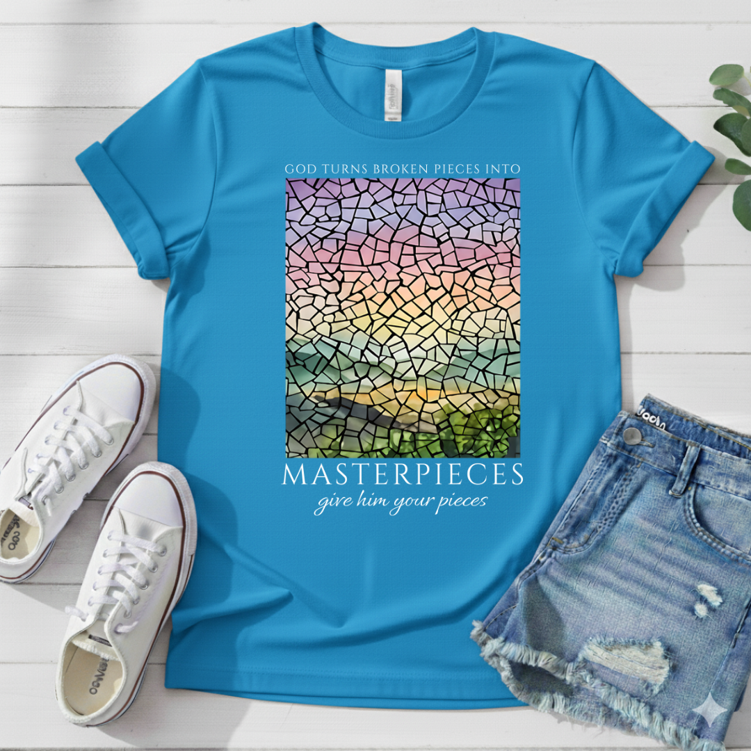 GOD TURS BROKEN PIECES INTO MASTERPIECES T-SHIRT