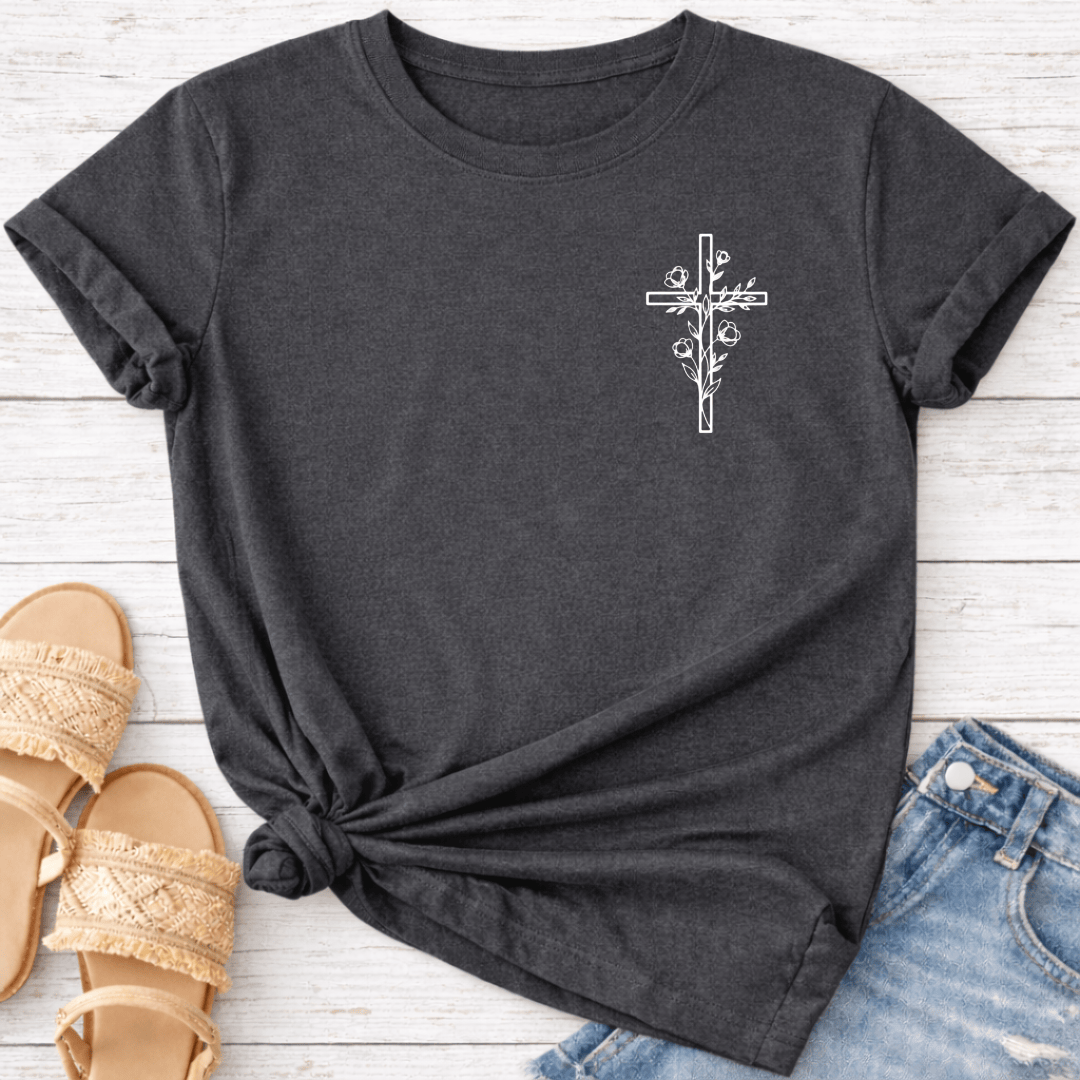 FLORAL CROSS T-SHIRT