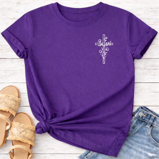 FLORAL CROSS T-SHIRT