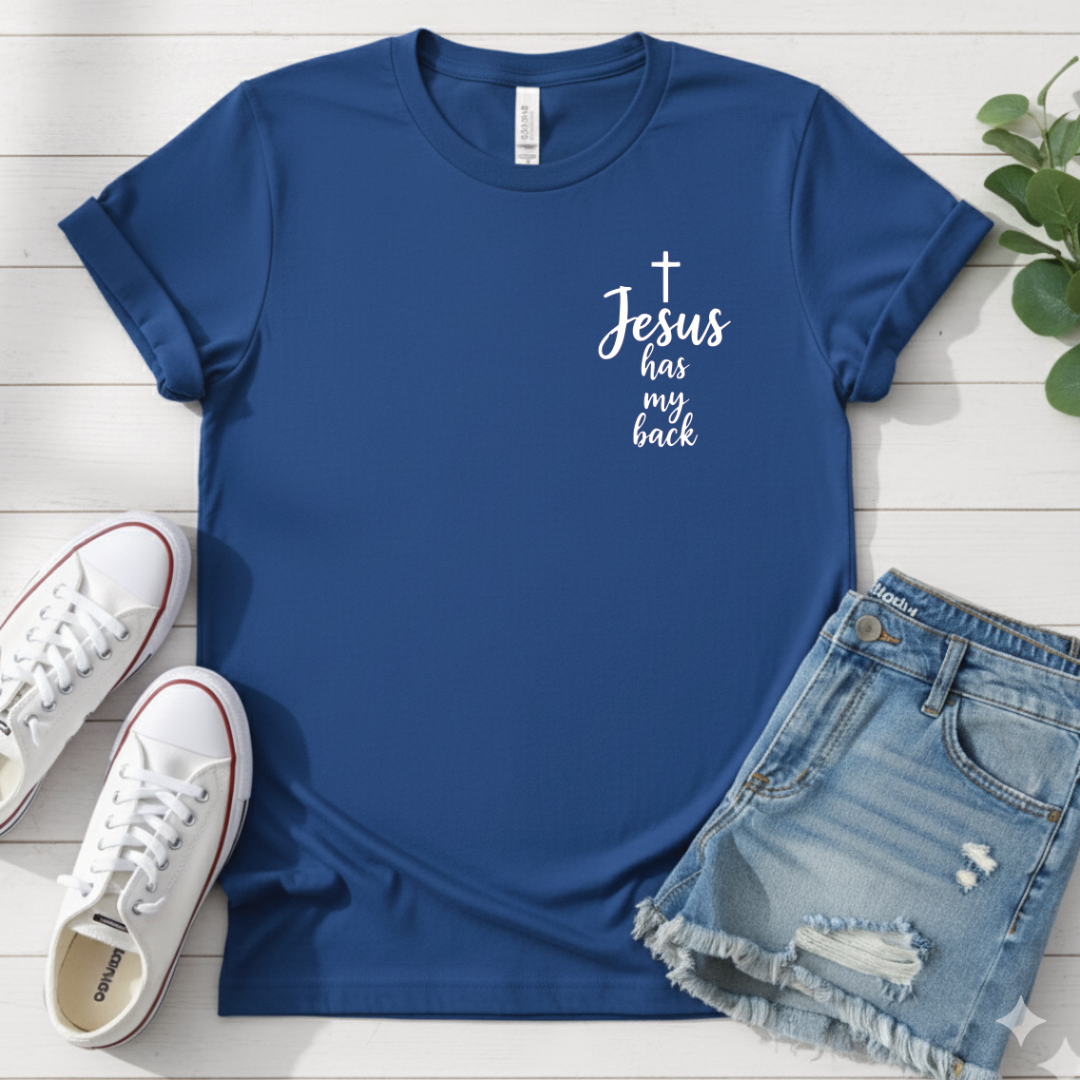JESUS HAS MY BACK T-SHIRT