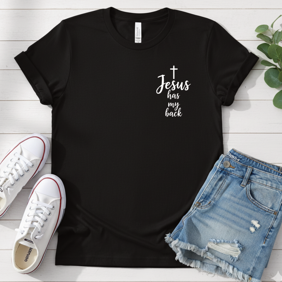 JESUS HAS MY BACK T-SHIRT