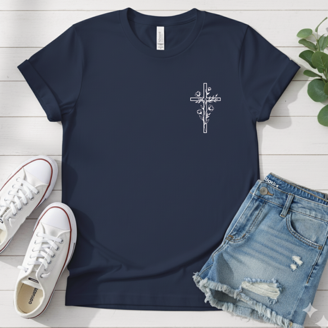 FLORAL CROSS T-SHIRT