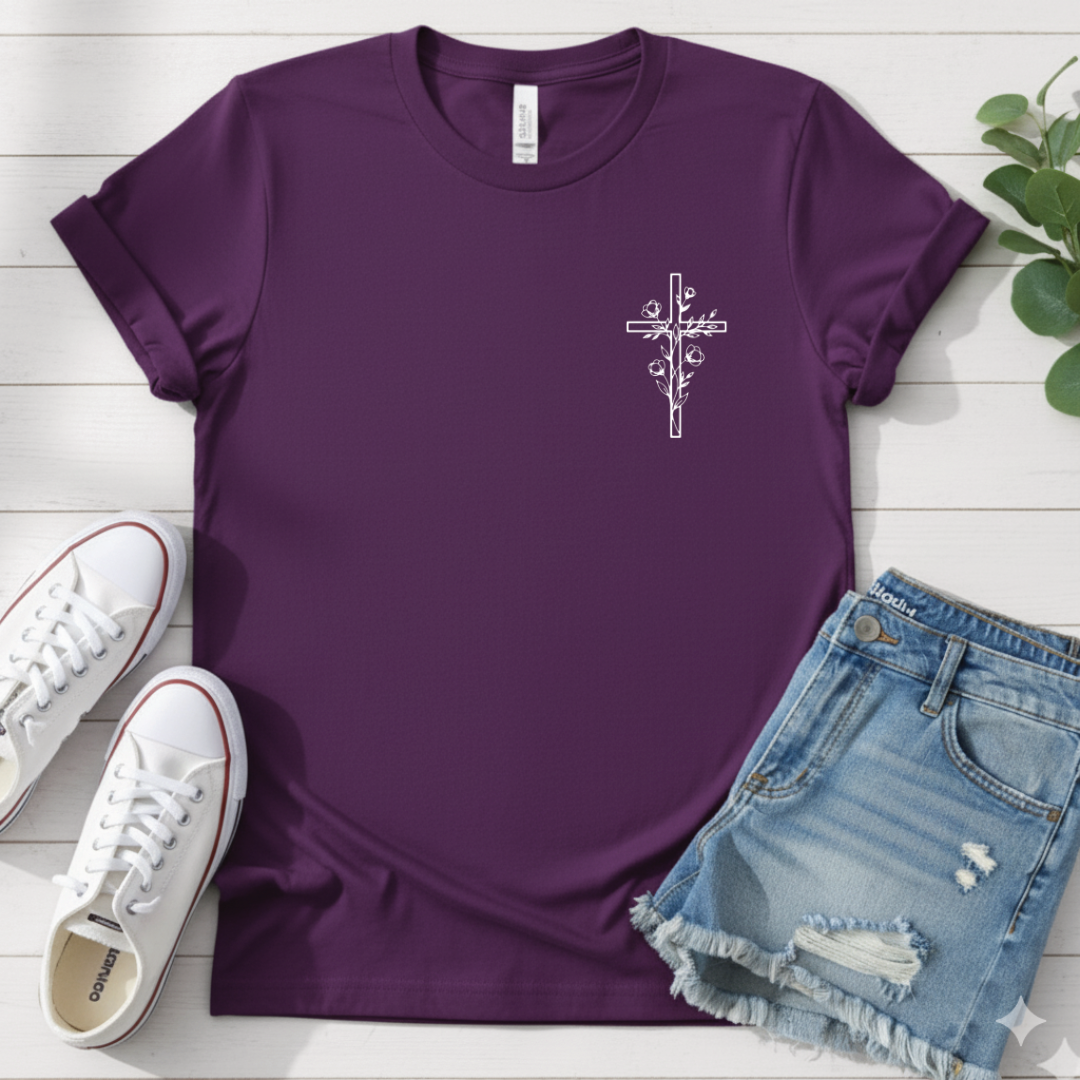 FLORAL CROSS T-SHIRT