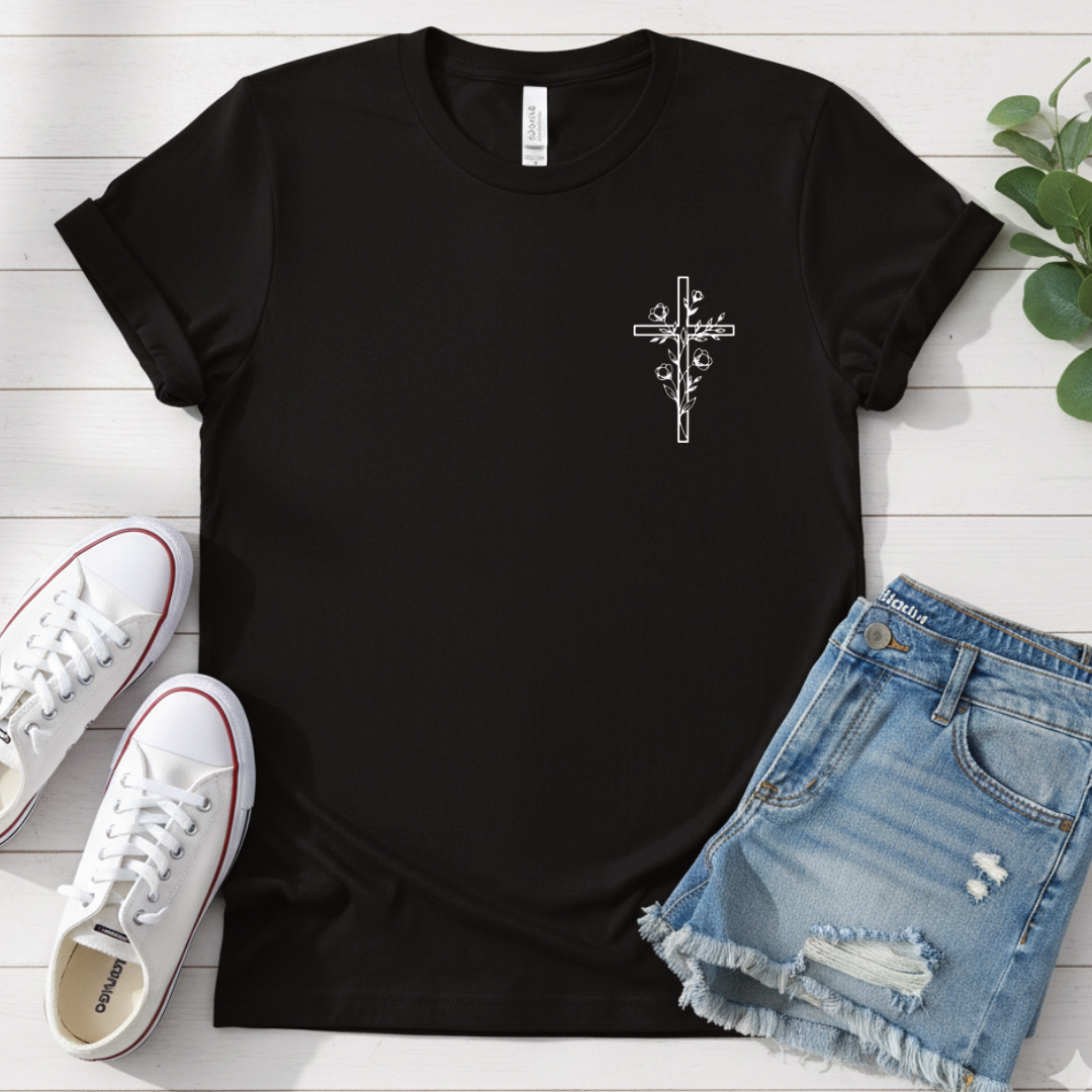FLORAL CROSS T-SHIRT
