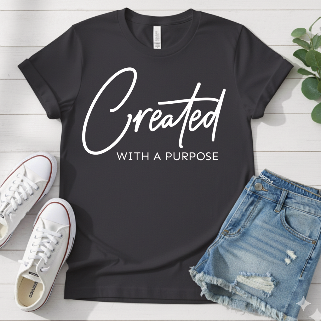 CREATED WITH A PURPOSE T-SHIRT