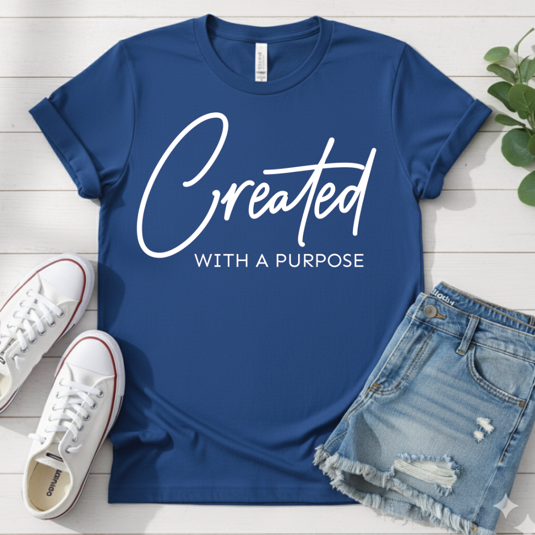 CREATED WITH A PURPOSE T-SHIRT