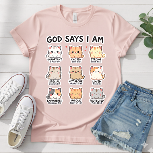GOD SAYS I AM T-SHIRT