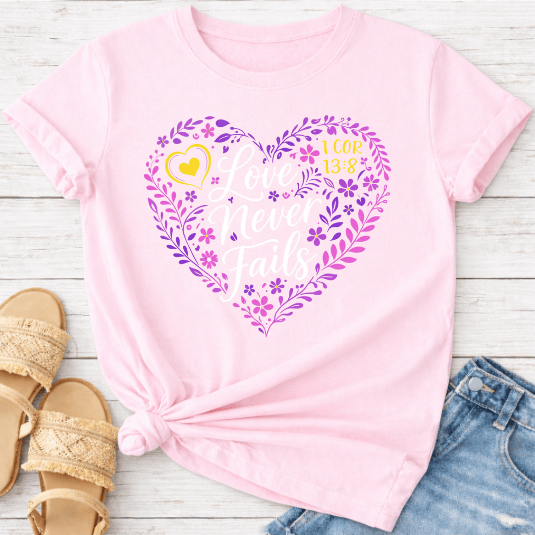 LOVE NEVER FAILS T-SHIRT