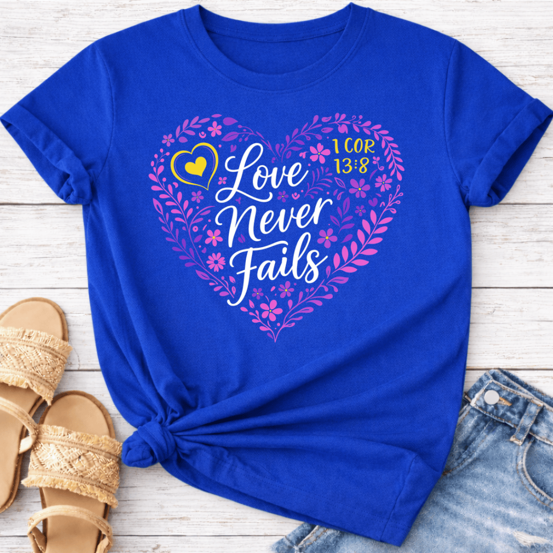 LOVE NEVER FAILS T-SHIRT