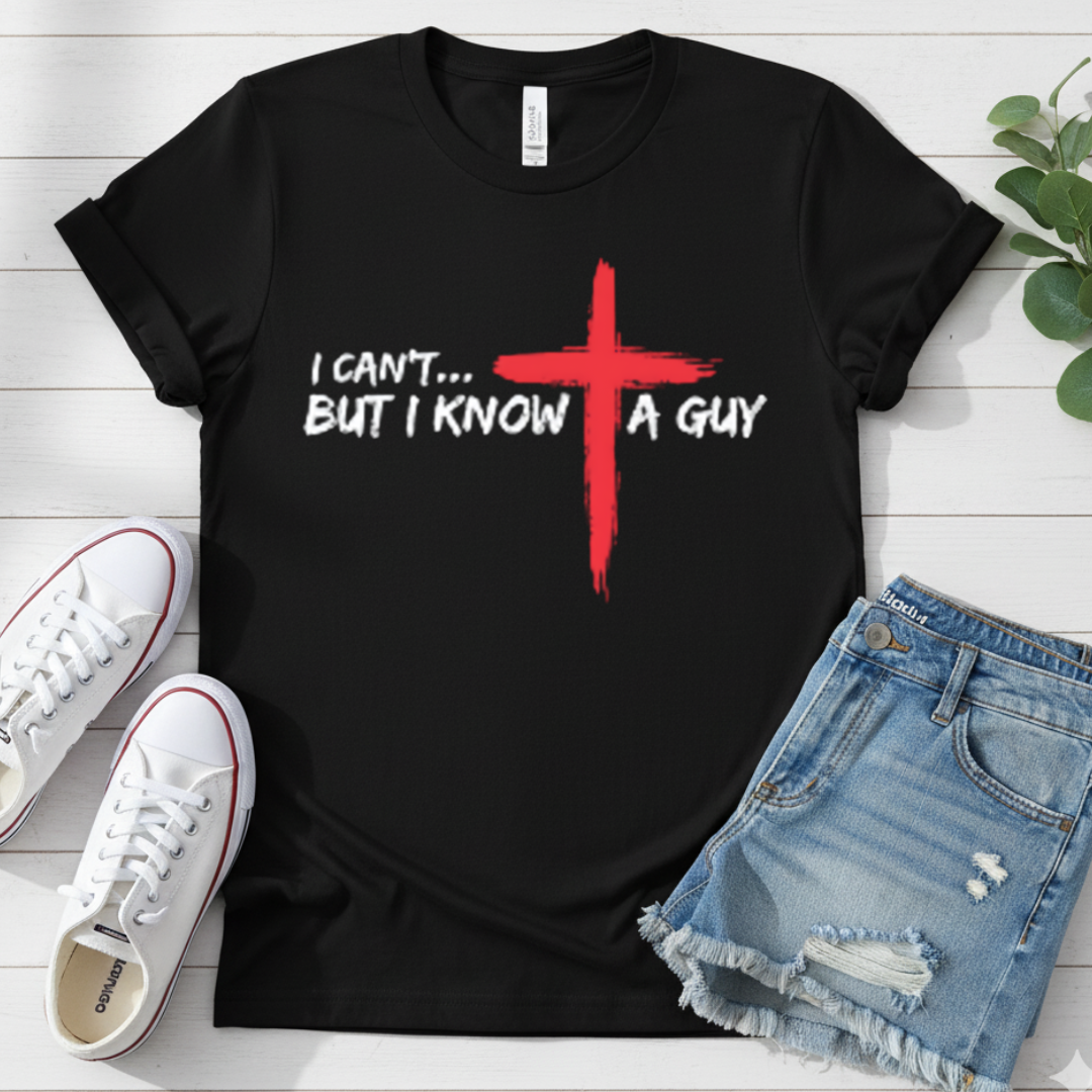 I CAN'T BUT I KNOW A GUY T-SHIRT
