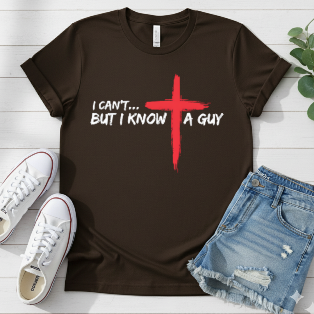 I CAN'T BUT I KNOW A GUY T-SHIRT