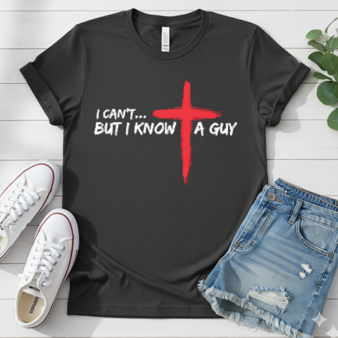 I CAN'T BUT I KNOW A GUY T-SHIRT