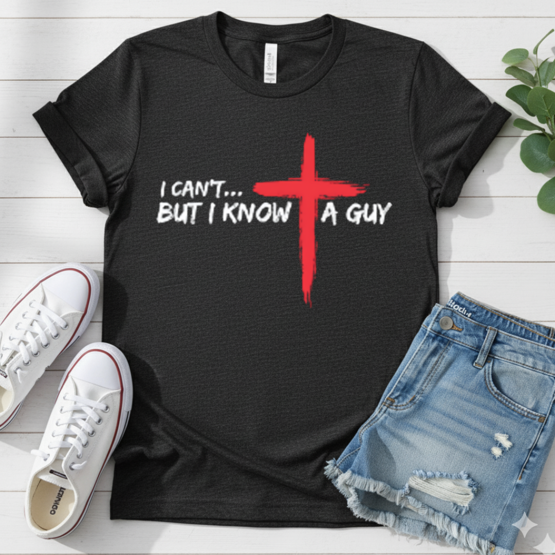 I CAN'T BUT I KNOW A GUY T-SHIRT