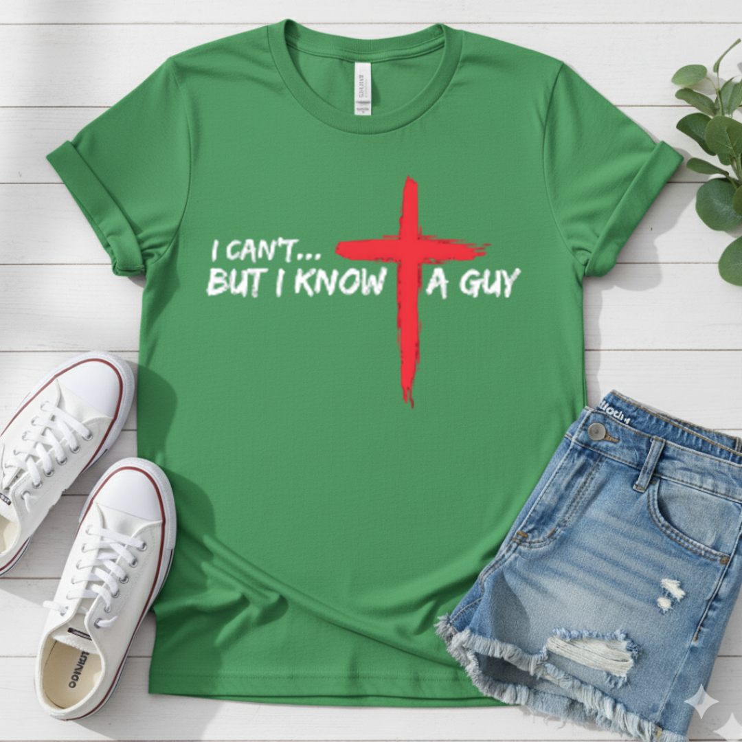 I CAN'T BUT I KNOW A GUY T-SHIRT