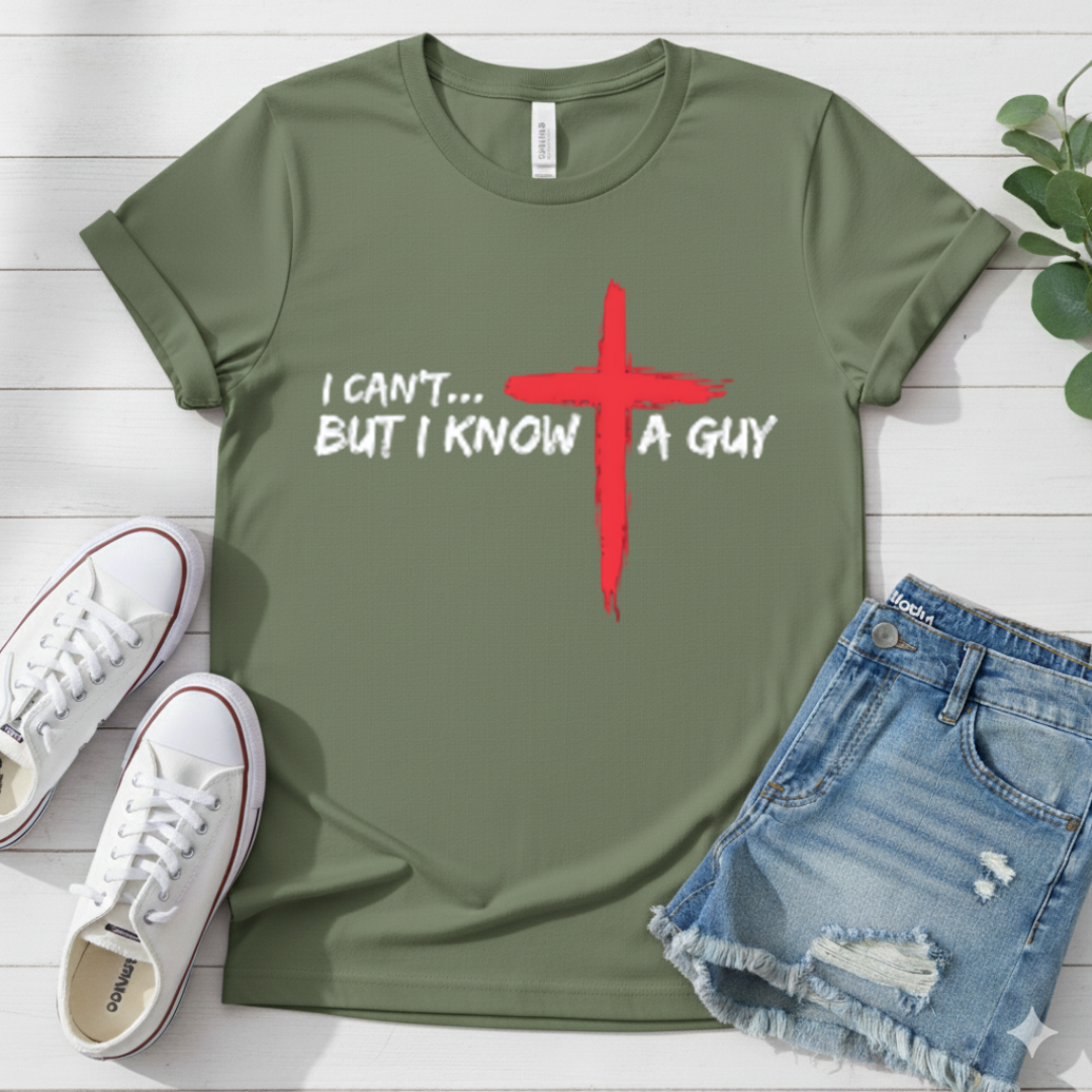 I CAN'T BUT I KNOW A GUY T-SHIRT