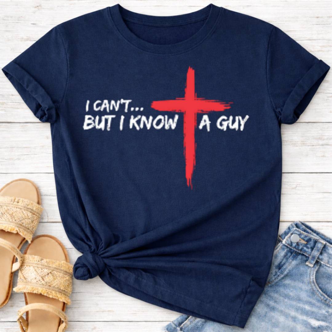 I CAN'T BUT I KNOW A GUY T-SHIRT