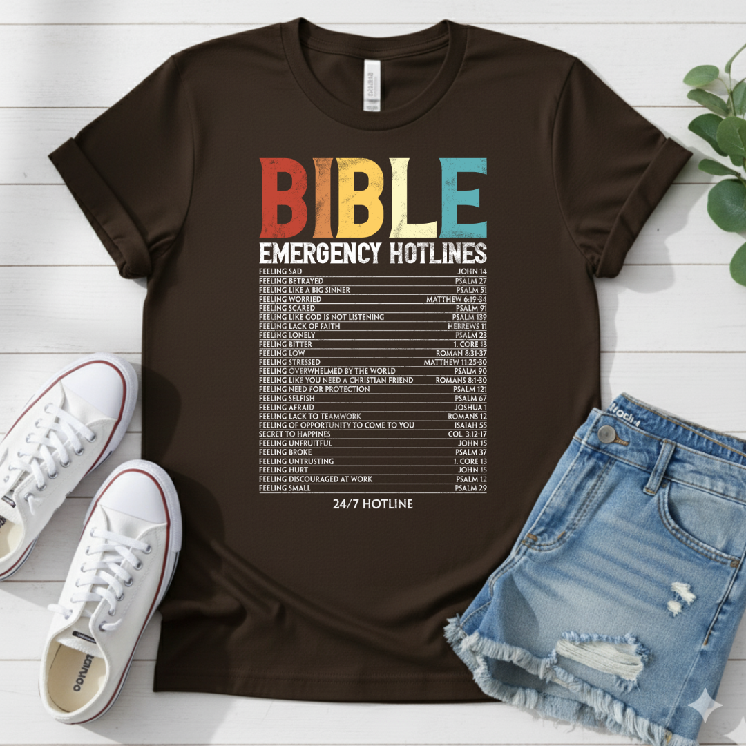BIBLE EMERGENCY HOTLINES T-SHIRT
