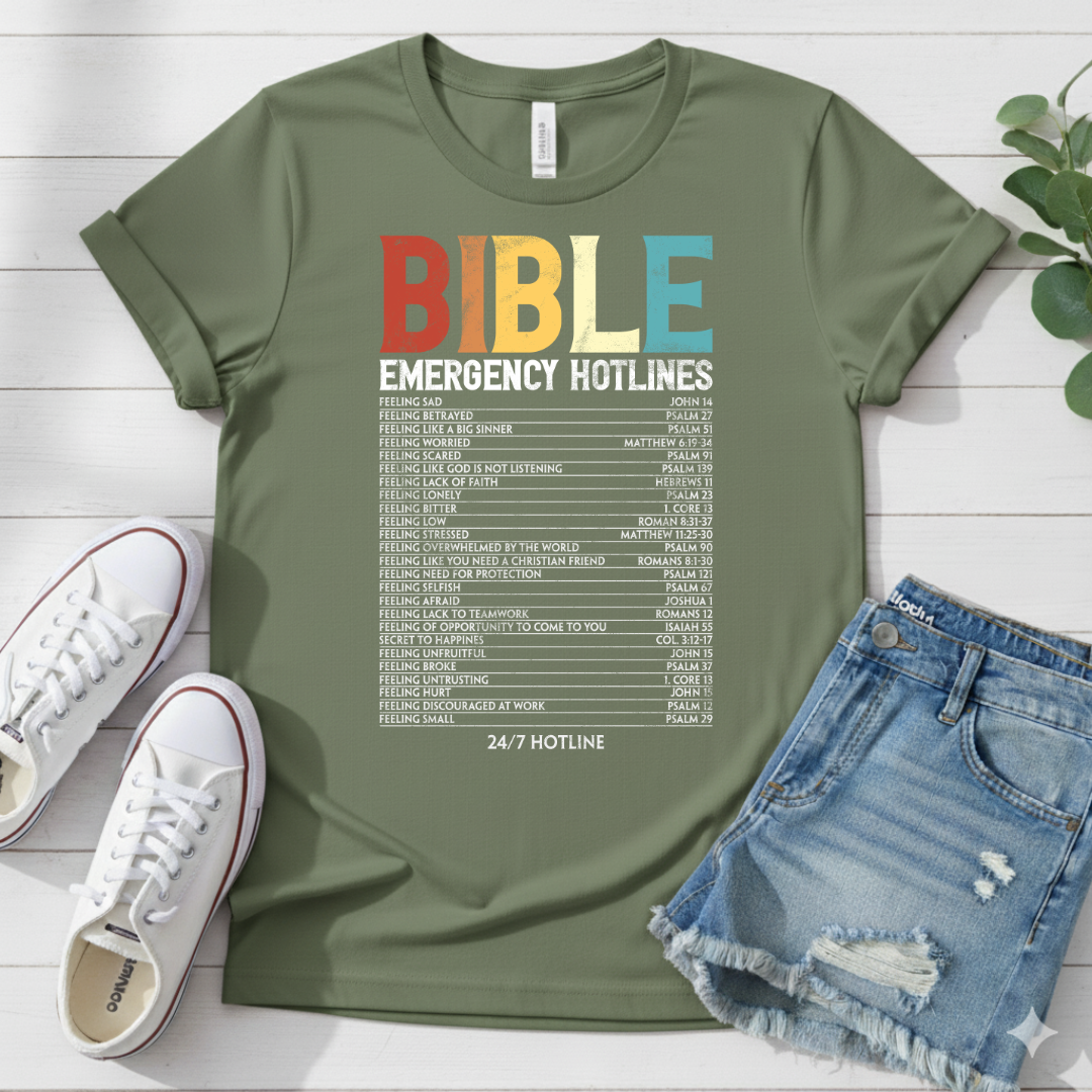 BIBLE EMERGENCY HOTLINES T-SHIRT