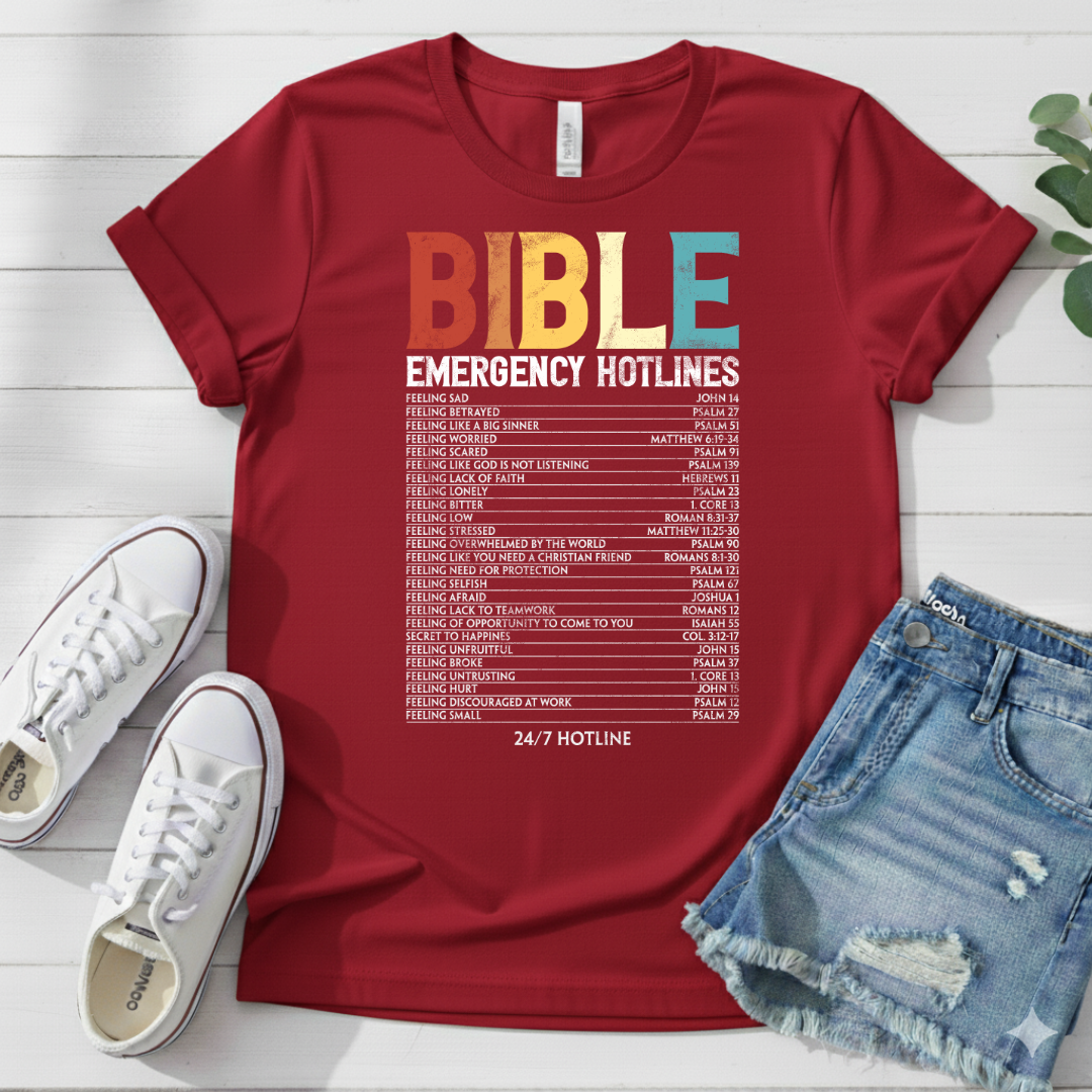 BIBLE EMERGENCY HOTLINES T-SHIRT