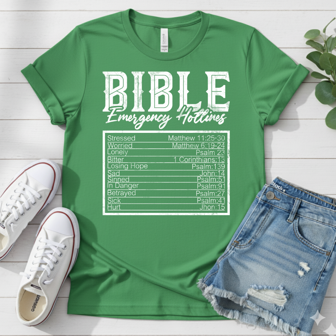 BIBLE EMERGENCY HOTLINES T-SHIRT