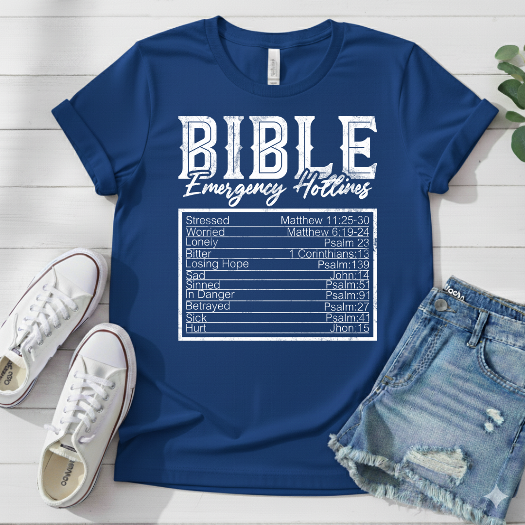 BIBLE EMERGENCY HOTLINES T-SHIRT