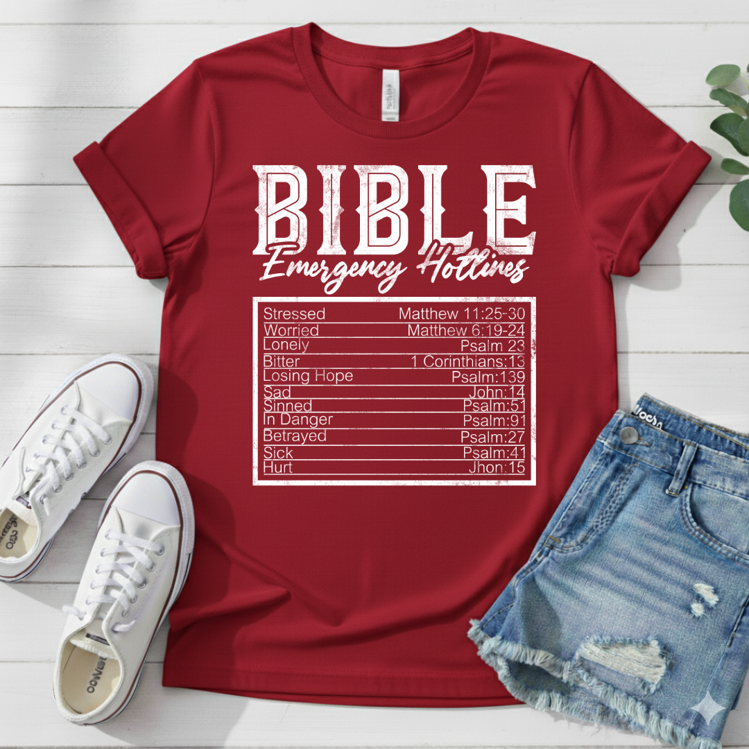 BIBLE EMERGENCY HOTLINES T-SHIRT