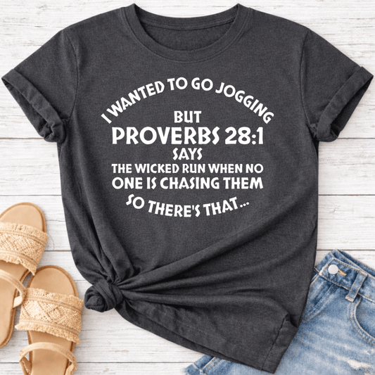 PROVERBS 28:1 T-SHIRT