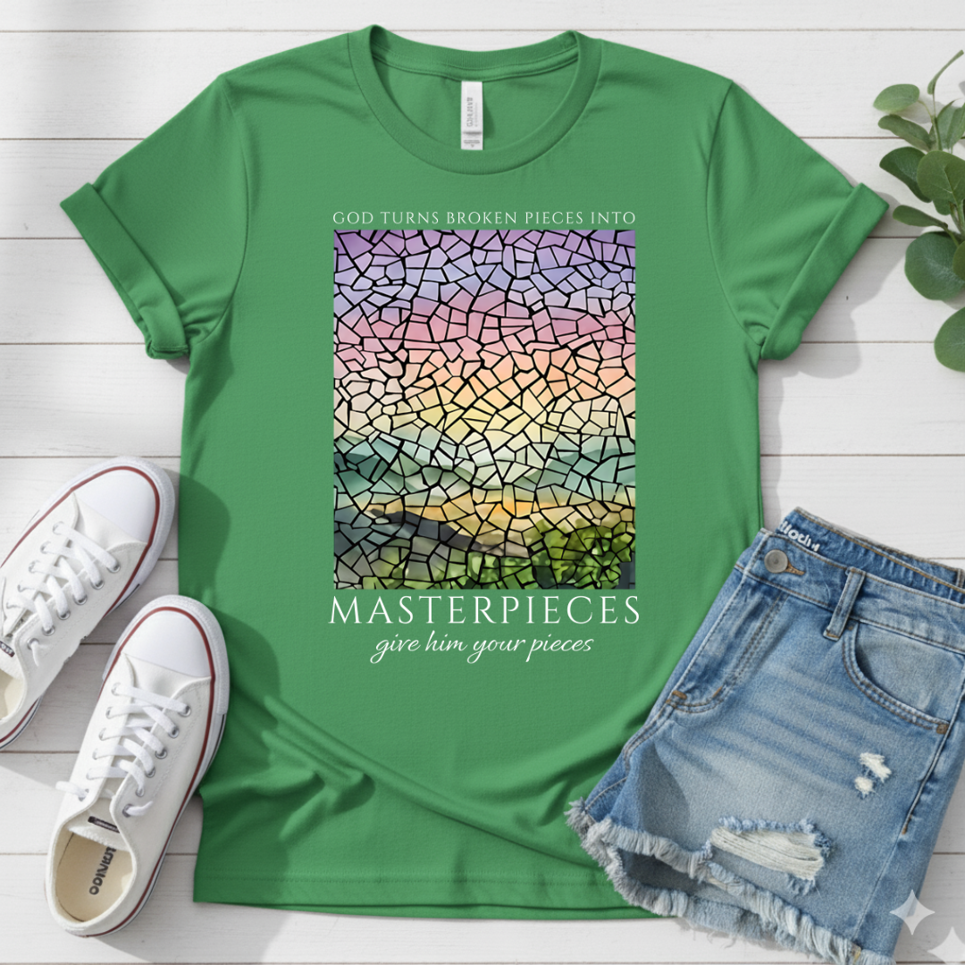 GOD TURS BROKEN PIECES INTO MASTERPIECES T-SHIRT