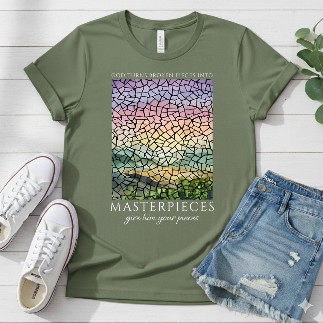 GOD TURS BROKEN PIECES INTO MASTERPIECES T-SHIRT