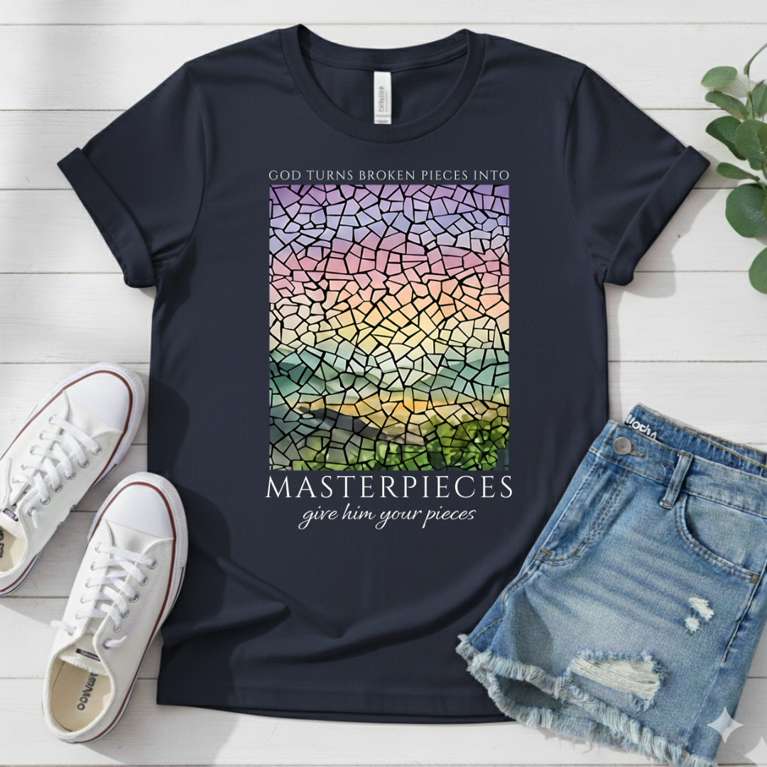 GOD TURS BROKEN PIECES INTO MASTERPIECES T-SHIRT