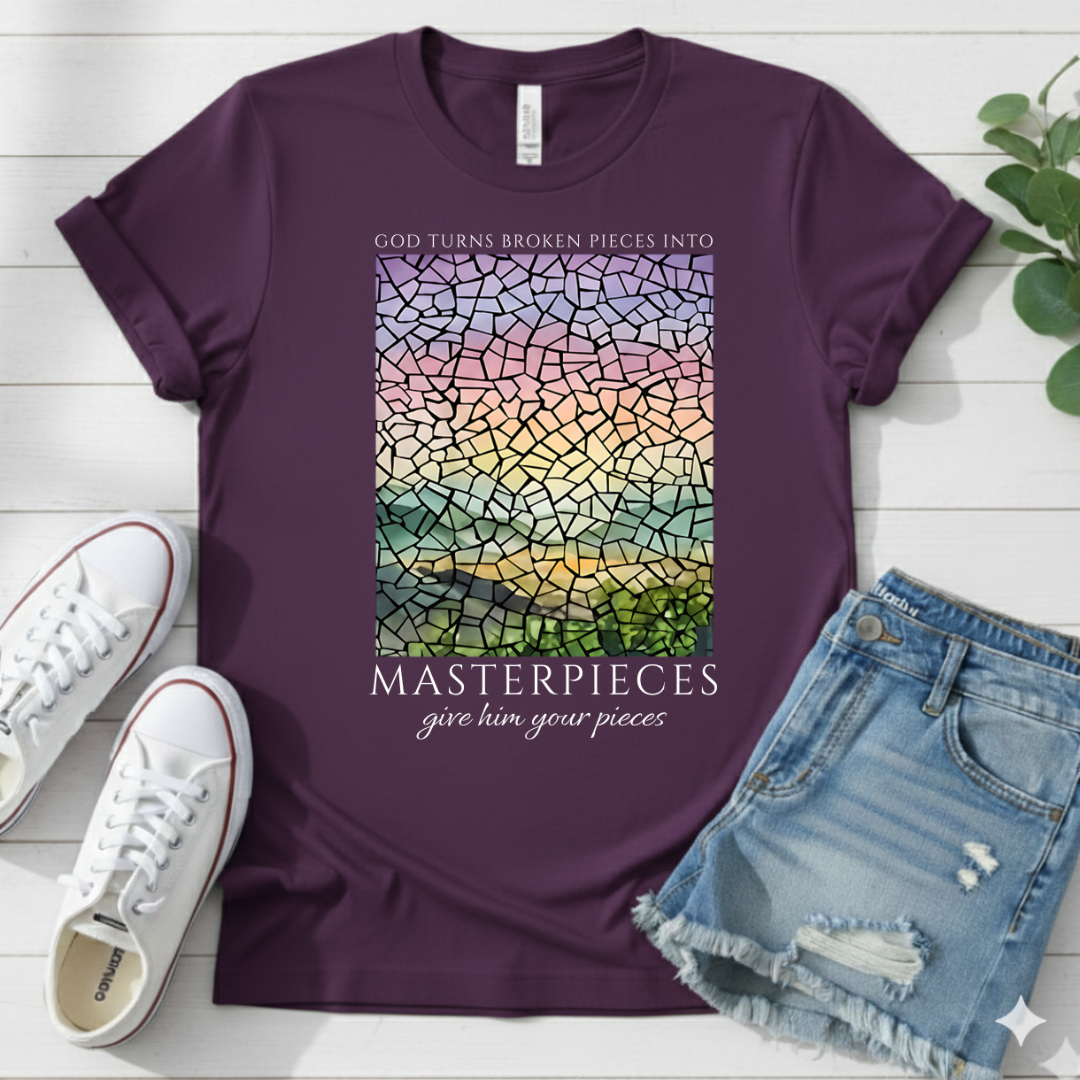 GOD TURS BROKEN PIECES INTO MASTERPIECES T-SHIRT