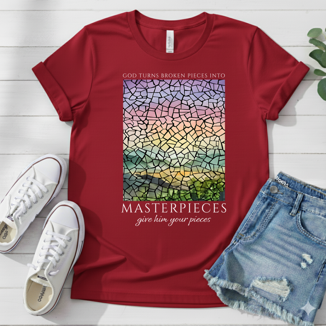 GOD TURS BROKEN PIECES INTO MASTERPIECES T-SHIRT