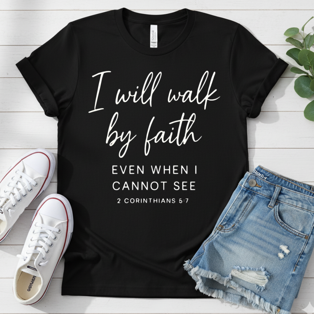 2 CORINTHIANS 5:7 T-SHIRT